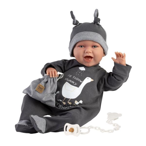 Llorens 74107 NEW BORN – realistická panenka miminko se zvuky a měkkým látkovým tělem – 42