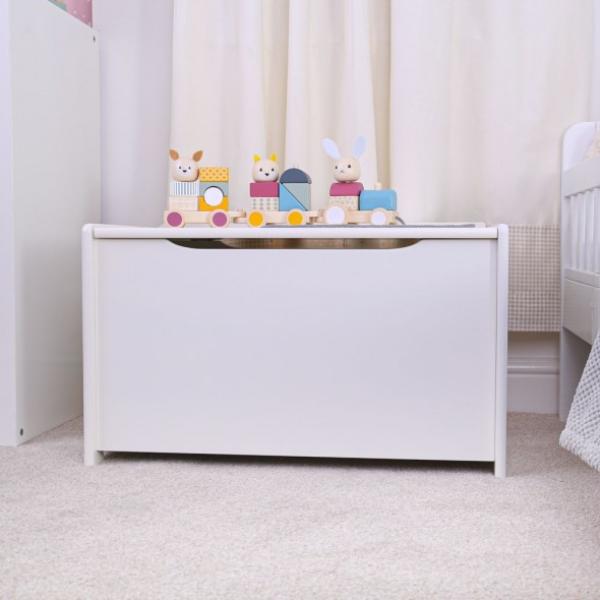 Tidlo Dřevěná úložná lavice bílá (obrázek 4)