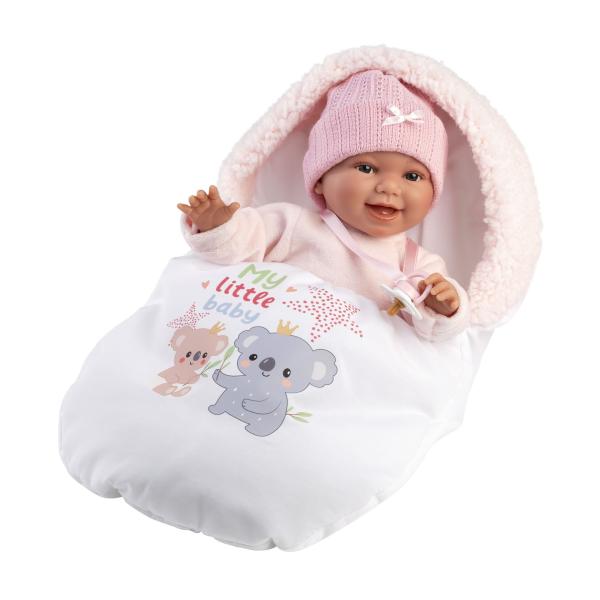 Llorens 63806 NEW BORN - realistická panenka miminko se zvuky a měkkým látkovým tělem