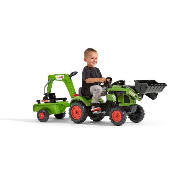 Falk Šlapací traktor 2040N Claas Arion 410 s nakladačem, rýpadlem a vlečkou (obrázek 3)