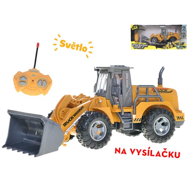 R/C bagr nakladač 23cm 27MHz plná funkce na baterie se světlem