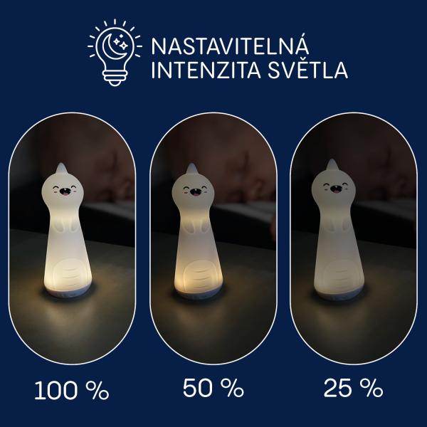 Silikonové noční světlo LED s baterkou, Dino