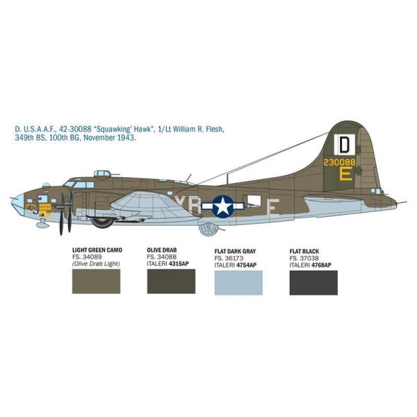 Model Kit letadlo 1487 - B-17F Flying Fortress (1:72) (obrázek 7)