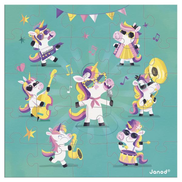Janod Blahopřání k narozeninám s puzzle Jednorožec