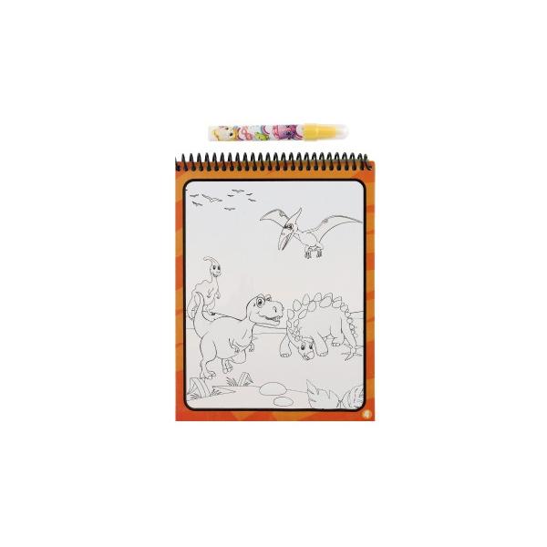 Kúzelné maľovanie vodou/blok s ceruzkou dinosaury, 4 listy