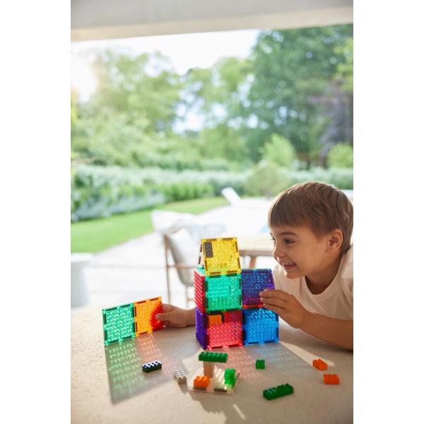 Cleverclixx Magnetická stavebnice Brick Tiles Pack Intense – 16 ks (obrázek 7)