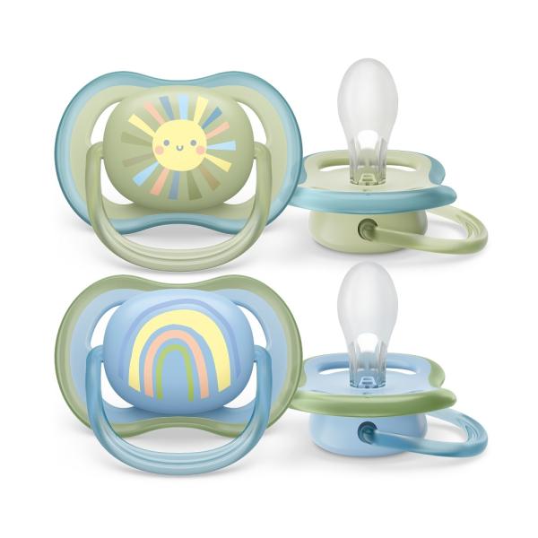 Philips AVENT Dudlík Ultra air obrázek 0-6m chlapec (duha) 2ks