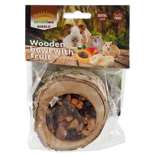 Pochoutka Miska Nature Land Nibble plněná ovocem dřevěná 120g (obrázek 3)