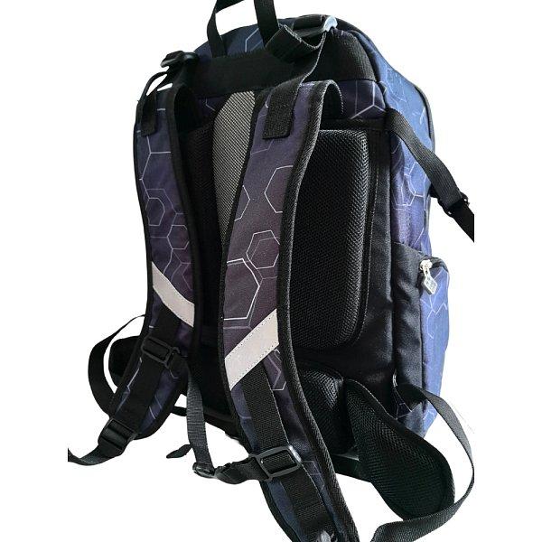 PIXIE CREW Studentský batoh, černá, Hexa, 100 pixelů mix