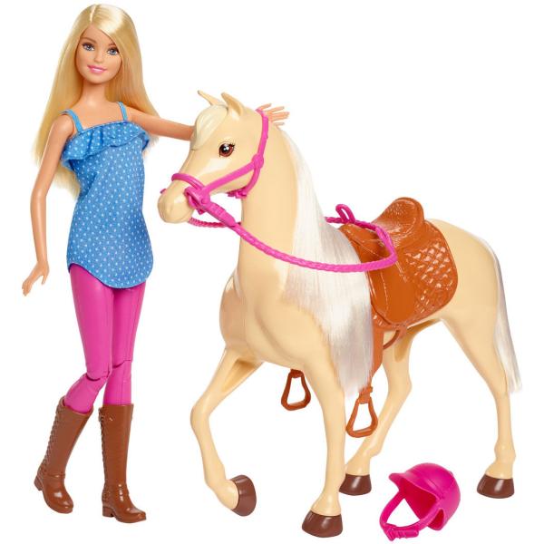 Mattel Barbie bábika s koňom FXH13