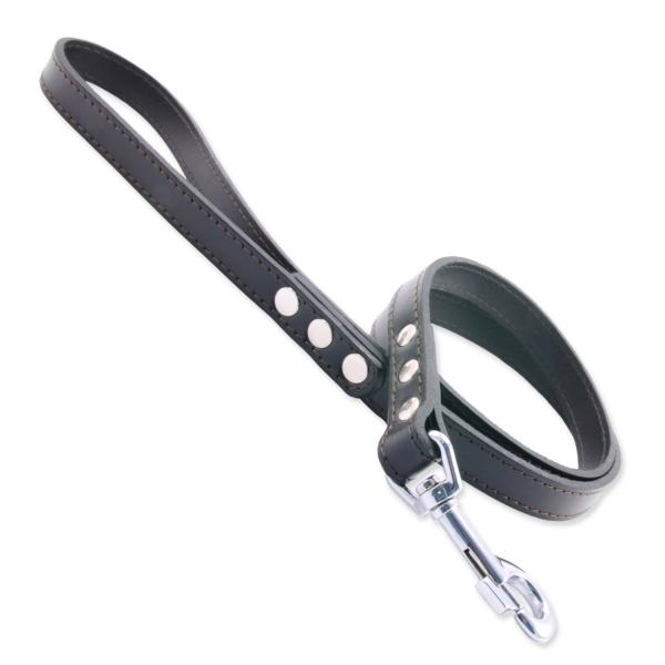 Vodítko Tamer Kožené Klasik černé, šířka 1,9cm, délka 115cm