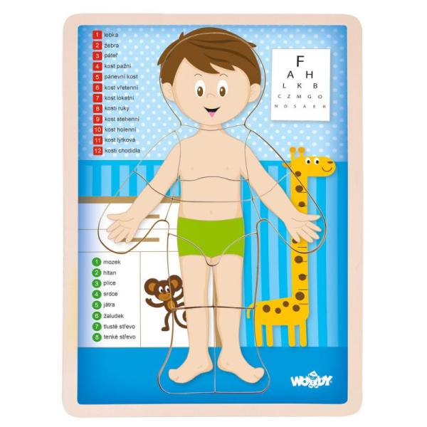 Woody Puzzle Lidské tělo Chlapec CZ