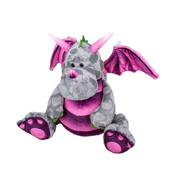 Drak plyšový 23cm sivý sediaci