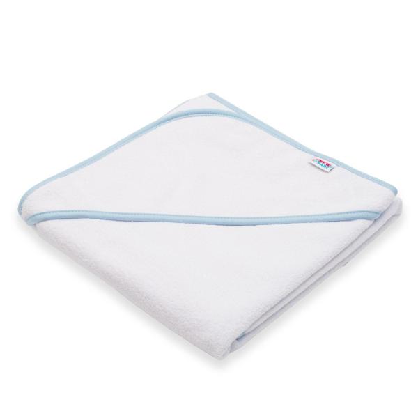 Dětská froté osuška s kapucí New Baby BASIC 80x80 bílo-modrá (obrázek 4)