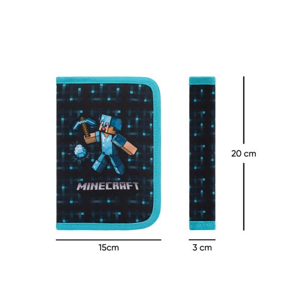 BAAGL Školní penál jednopatrový Minecraft Blue Axe (obrázek 5)