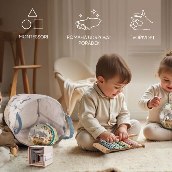 Dětský koš na hračky bavlna velký