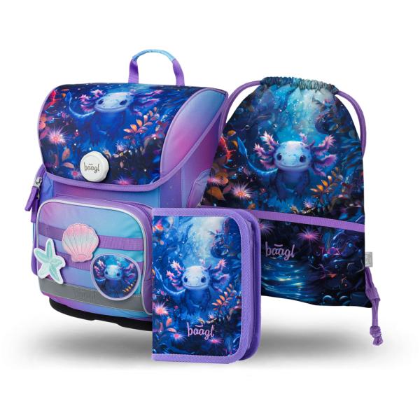 BAAGL SADA 3 Ergo Axolotl: aktovka, penál, sáček