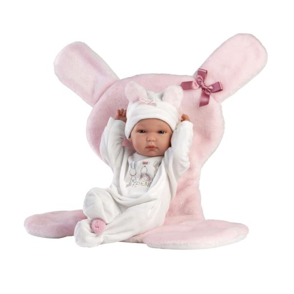 Llorens 63598 NEW BORN holčička – realistická panenka miminko s celovinylovým tělem – 35cm