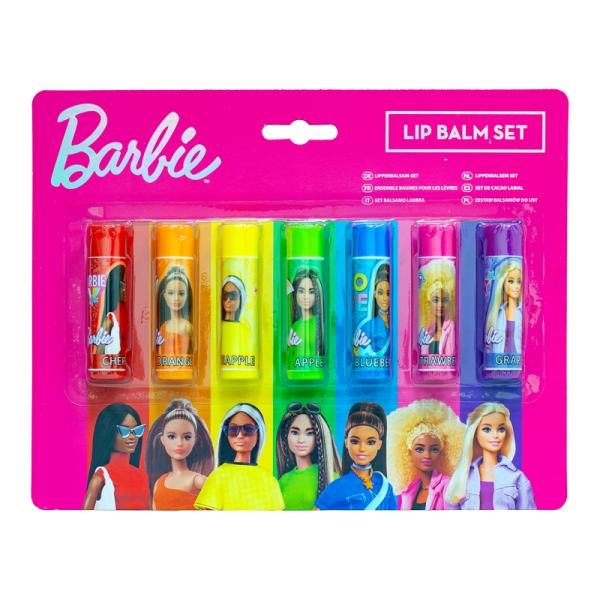 Barbie - sada balzámů na rty 7ks na kartě