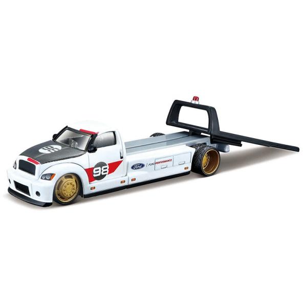 Maisto Flatbed - 2021 Ford GT Heritage Edition, biely, 1:64