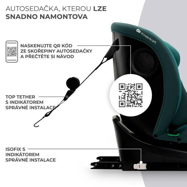 KINDERKRAFT Autosedačka I-Grow I-size 40-150 cm Modrá (obrázek 6)