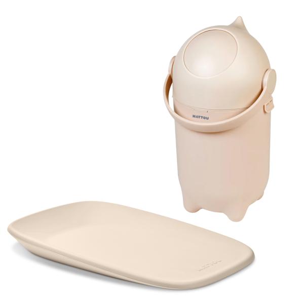 NATTOU Koš na pleny Dropy a přebalovací podložka Softy Beige 50×70 cm