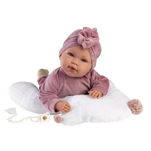 Llorens 74118 NEW BORN - realistická panenka miminko se zvuky a měkkým látkovým tělem - 42 (obrázek 3)