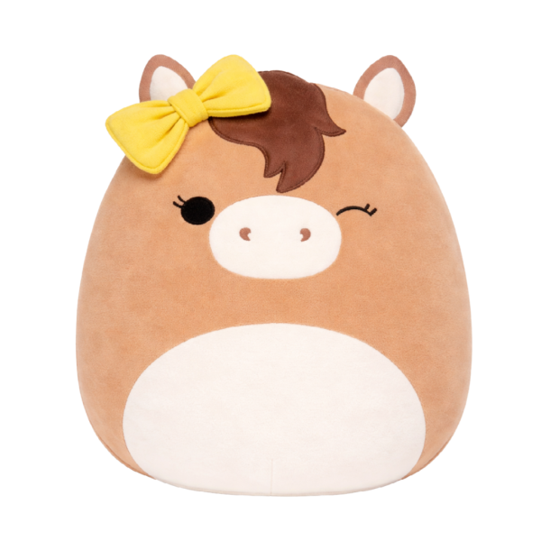 SQUISHMALLOWS Hnědý kůň s mašlí - Tomar, 13 cm