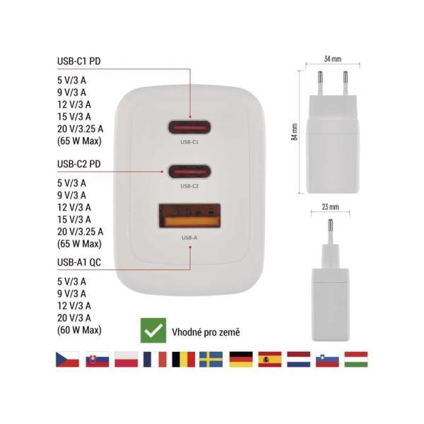 Síťový USB adaptér (zdroj) GaN PD 65W (obrázek 4)
