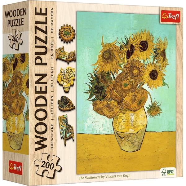 Trefl Dřevěné puzzle Vincent van Gogh: Slunečnice 200 Art Collection