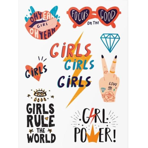 TATTonMe Voděodolné dočasné tetovačky pro dívky Girls Power mix (obrázek 4)