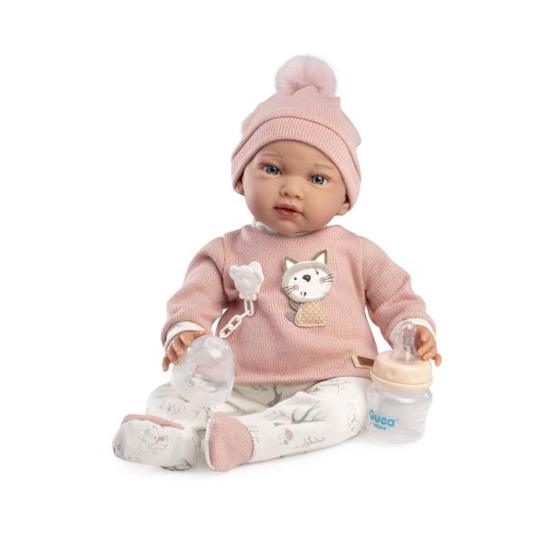 Guca 10301 ADA - zátěžová realistická panenka miminko s měkkým látkovým tělem - 38 cm