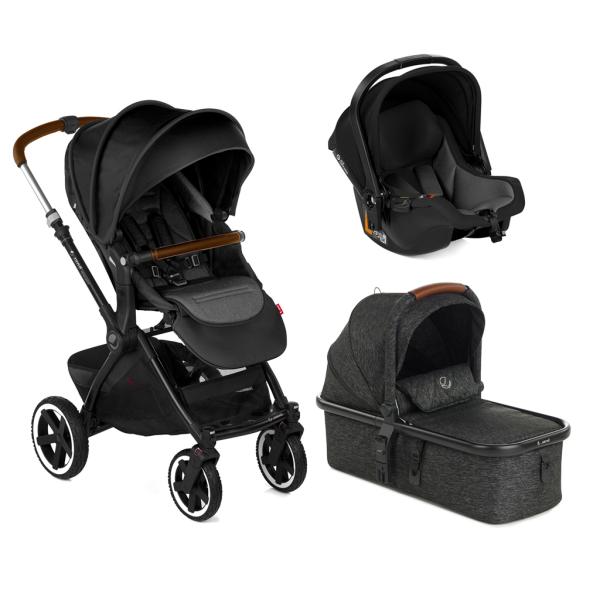 JANÉ Cochecito combinado Crosslight + capazo Micro Pro + silla de coche Koos i-size Cold Black