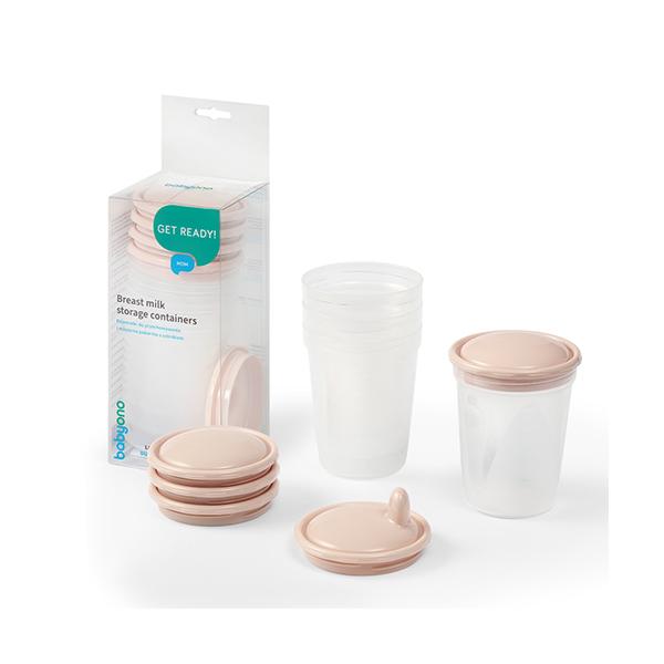 BABYONO Nádoby na skladování a mražení potravin 4 kusy béžové