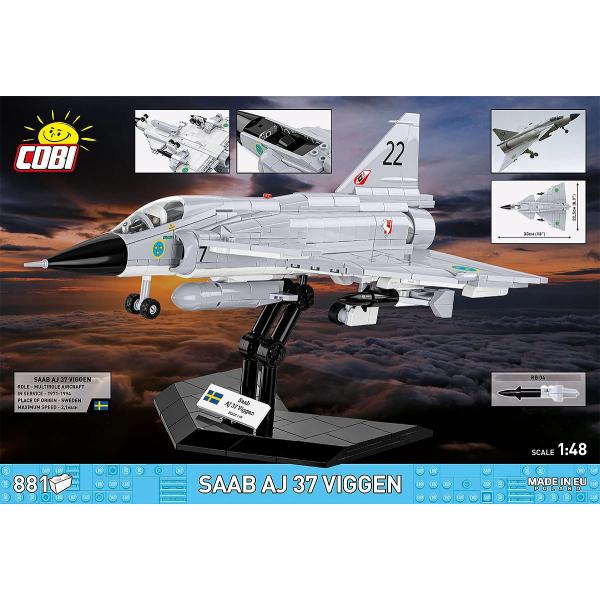 Cobi 5915 Ozbrojené síly SAAB AJ37 VIGGEN, 1:48, 881 k (obrázek 3)