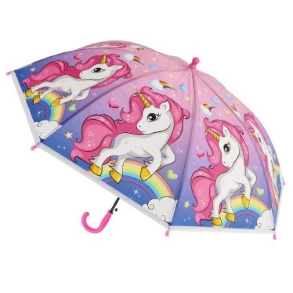 Deštník Jednorožec plast/kov vystřelovací 64cm