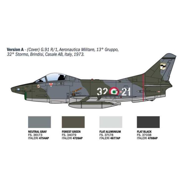 Model Kit letadlo 92645 - G.91 R1/R3 "Gina" (1:48) (obrázek 6)