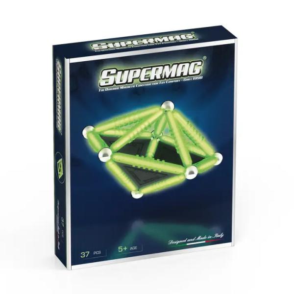 SUPERMAG magnetická stavebnica Geometry glow 37ks