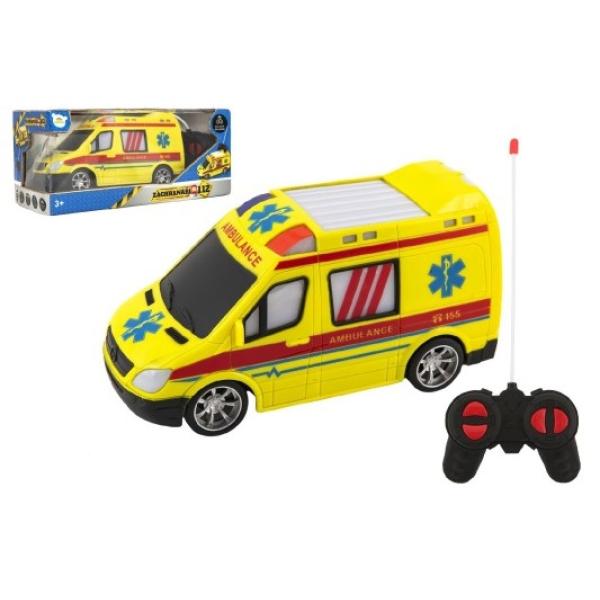 Auto RC ambulance plast 20cm na dálkové ovládání na baterie se světlem