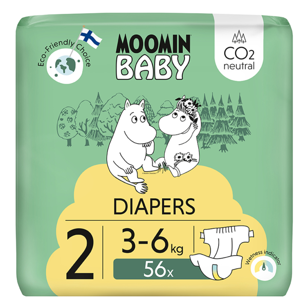 Moomin Baby 2 Newborn 3–6 kg (56 ks), eko plenky