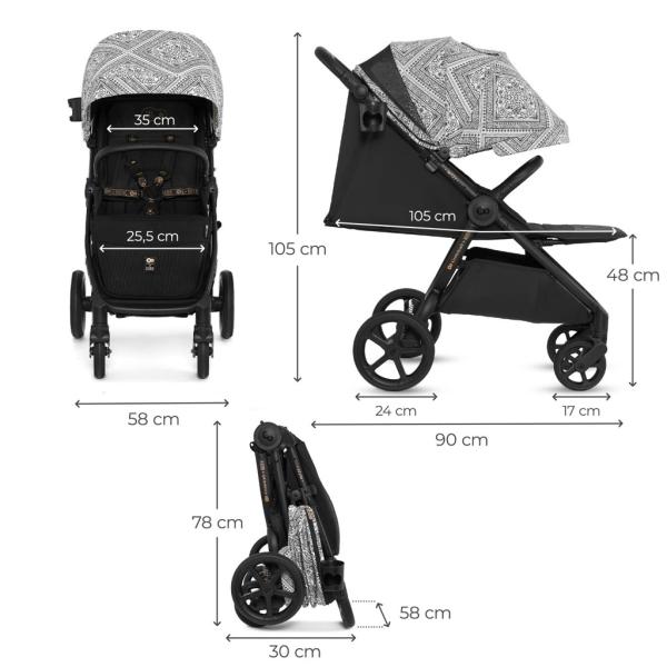 Kinderkraft Kočárek sportovní Mitzy Lunar Black Bizuu (obrázek 10)