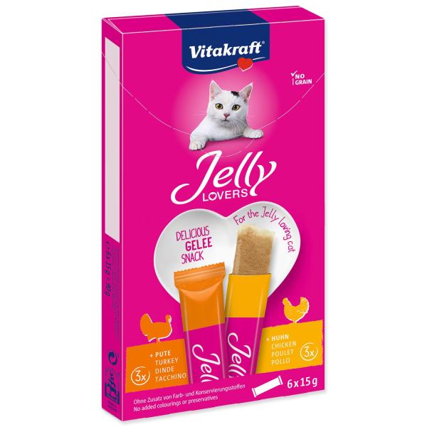 Pochoutka Vitakraft Jelly Lovers kuře a krůta 6x15g