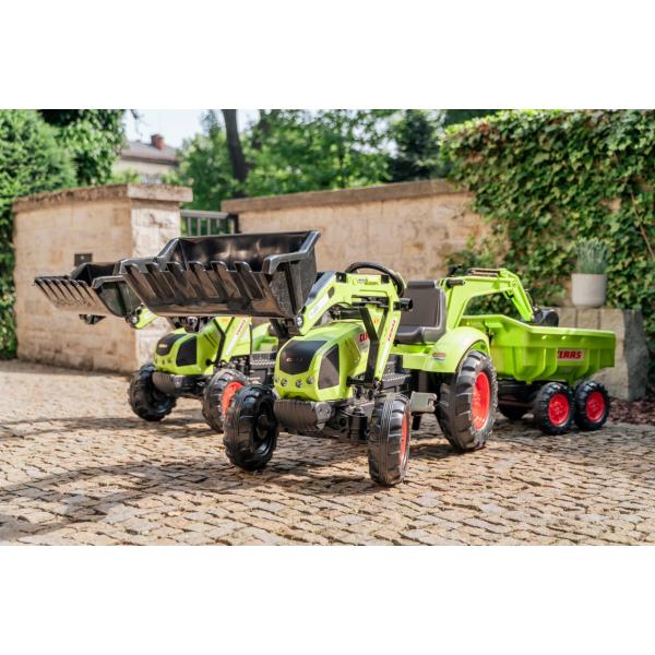 Falk Šlapací traktor velký 2070Y Claas Arion 430 s nakladačem, rýpadlem a vlečkou (obrázek 11)