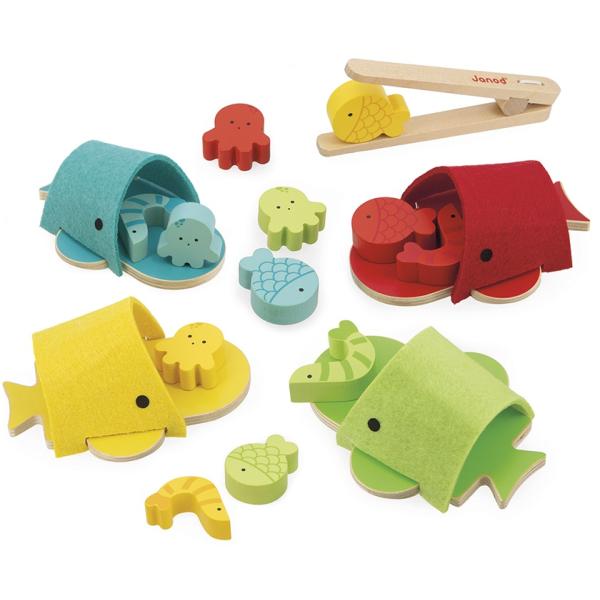 Janod Montessori hračka na třídění Velryby