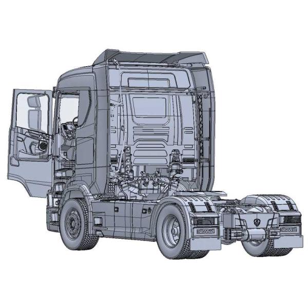Model Kit truck 3971 - Scania S770 4x2 Normální Střecha "Šedá Kabina" (1:24) (obrázek 7)