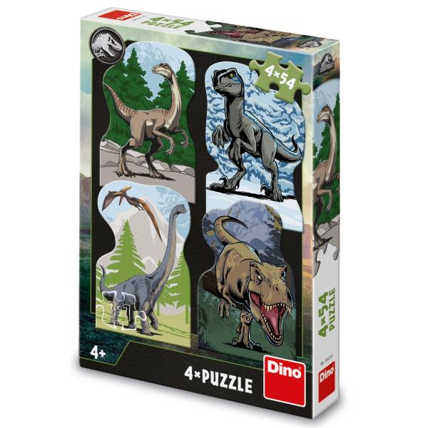 Puzzle Jurský svět 4x54 dílků