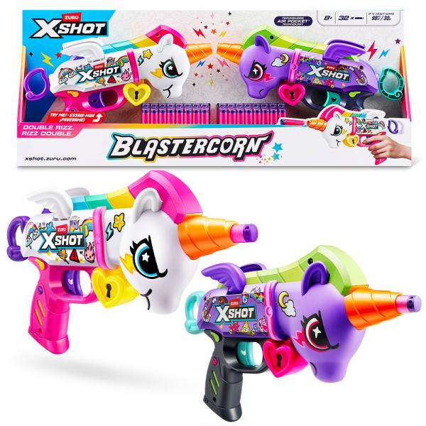 X-SHOT Blastercorn Series 1 Unicorn Blaster (2 pistole, 32 nábojů)
