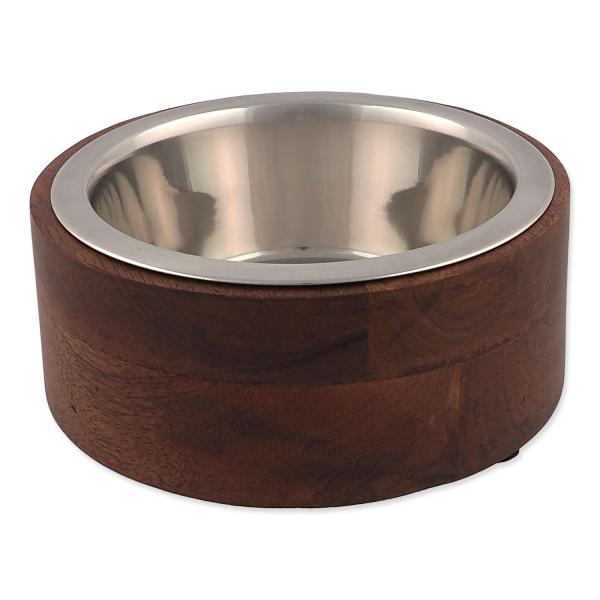 Miska Dog Fantasy nerez v dreve, rovná 400ml