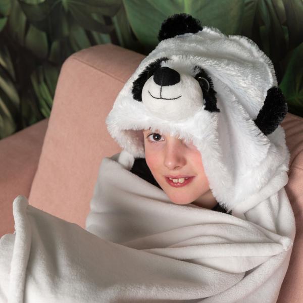 Cozy Noxxiez BL823 Panda - hřejivá deka s kapucí se zvířátkem a tlapkovými kapsami (obrázek 6)