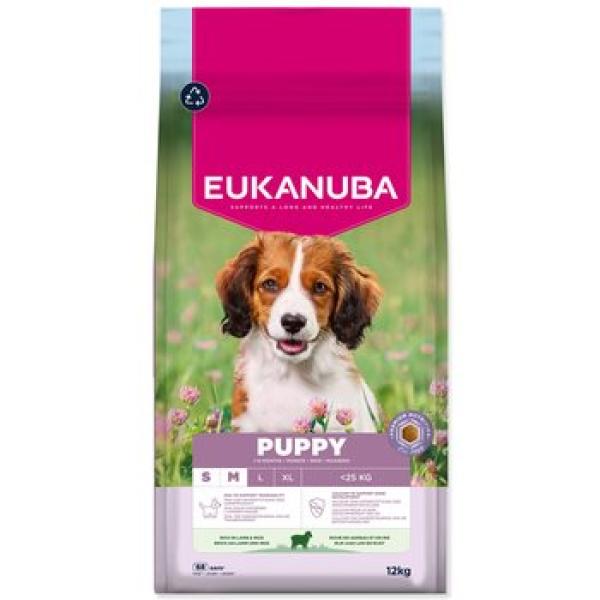 Krmivo EUKANUBA Puppy Small & Medium bohaté na jehněčí 12 kg